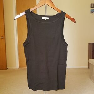 Madewell Black Ribbed Crewneck Tank